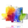 modern blue green yellow and red paintings - version: 6 pannelli 135x96cm