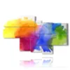 tableaux modernes bleus verts jaunes et rouges - version: 7 pannelli 171x102cm