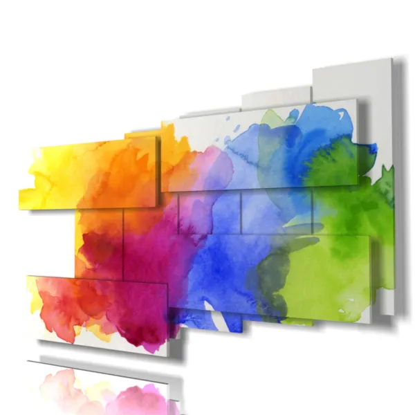 Modern blue and yellow paintings