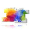modern blue green yellow and red paintings - version: 10 pannelli 189x106cm