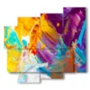 belle peinture moderne en couleur - version: 5 pannelli 106x98cm