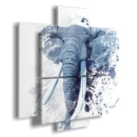 A frame with stylized images of elephants