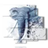 tableau avec des images d elephants stylises - version: 6 pannelli 113x99cm