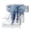 tableau avec des images d elephants stylises - version: 6 pannelli 122x96cm