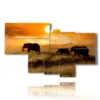 bild mit fotos von elefanten bei sonnenuntergang - version: 7 pannelli 171x102cm