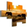 Painting with sunset elephants photo