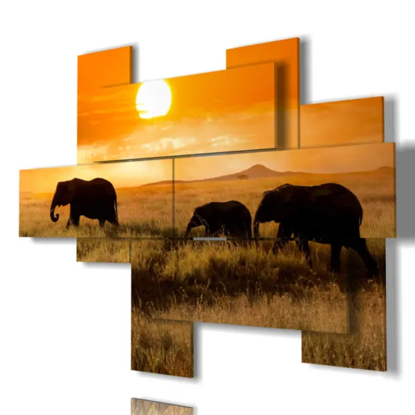 Sunset elephants poster