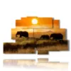 tableau avec photos d elephants au coucher du soleil - version: 9 pannelli 173x103cm