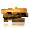 quadro con foto elefanti al tramonto - version: 9 pannelli 182x107cm