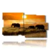 quadro con foto elefanti al tramonto - version: 10 pannelli 183x100cm