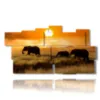 tableau avec photos d elephants au coucher du soleil - version: 11 pannelli 197x106cm