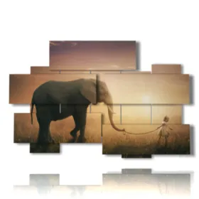 foto elefante e bambino