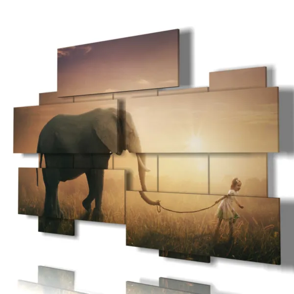 stampa elefante e bambino