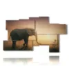 bild mit elefanten und babyfoto - version: 9 pannelli 184x106cm