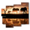 tableau avec photos de la famille des elephants - version: 5 pannelli 106x98cm