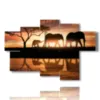 painting with photos of elephants family - version: 6 pannelli 136x91cm