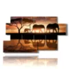 painting with photos of elephants family - version: 7 pannelli 157x90cm