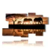 painting with photos of elephants family - version: 9 pannelli 184x100cm