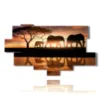 tableau avec photos de la famille des elephants - version: 11 pannelli 204x116cm
