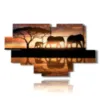 bild mit fotos der elefantenfamilie - version: 12 pannelli 206x119cm