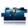 painting with images of elephant in water - version: 11 pannelli 202x103cm
