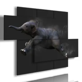 Picture with images of an elephant for children