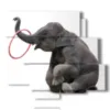 paintings with funny elephant images - version: 6 pannelli 113x99cm