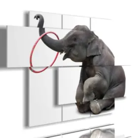 Paintings with images of funny elephants