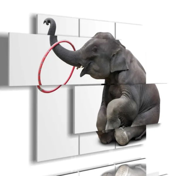 Paintings with images of funny elephants