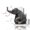 paintings with funny elephant images - version: 7 pannelli 150x102cm