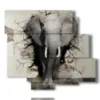 quadro con immagine elefante per bambini - version: 6 pannelli 113x99cm