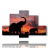 caja con imagenes de perfil de elefante - version: 6 pannelli 135x85cm