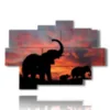 painting with elephant profile images - version: 9 pannelli 164x114cm