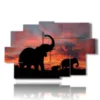 caja con imagenes de perfil de elefante - version: 9 pannelli 171x108cm