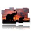 quadro con immagini elefante di profilo - version: 11 pannelli 184x104cm