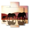 painting with elephant image drawing - version: 5 pannelli 89x85cm