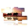 painting with elephant image drawing - version: 10 pannelli 191x106cm
