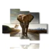 tableau avec des images d elephants colorees - version: 6 pannelli 135x96cm
