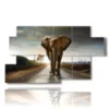 quadro con immagini di elefante colorato - version: 7 pannelli 157x90cm
