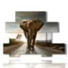 tableau avec des images d elephants colorees - version: 10 pannelli 171x127cm