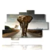 tableau avec des images d elephants colorees - version: 10 pannelli 173x114cm