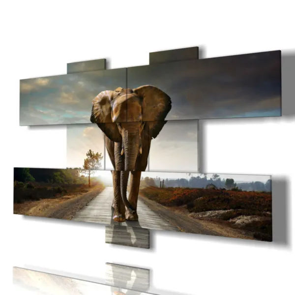 paintings with colorful elephants