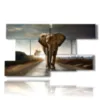 tableau avec des images d elephants colorees - version: 9 pannelli 177x101cm