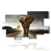 tableau avec des images d elephants colorees - version: 10 pannelli 186x115cm