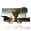 painting with colored elephant images - version: 10 pannelli 190x110cm