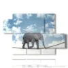 tableau avec des images d elephants equilibristes - version: 5 pannelli 128x85cm