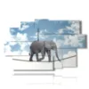 tableau avec des images d elephants equilibristes - version: 9 pannelli 171x108cm