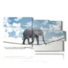painting with equilibrist elephant images - version: 10 pannelli 183x100cm