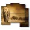 painting with african elephant image - version: 5 pannelli 89x77cm