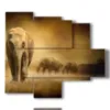 painting with african elephant image - version: 5 pannelli 104x90cm